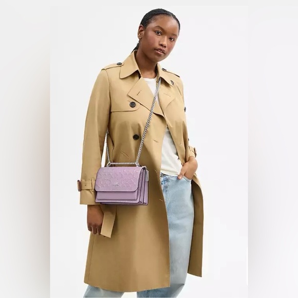 NWT Coach Klare Crossbody Lilac Embossed Signature Chain Shoulder Bag - Picture 11 of 11